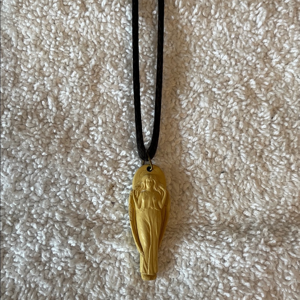 Angel Pendant on Black Cord